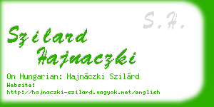 szilard hajnaczki business card