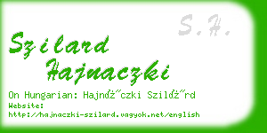 szilard hajnaczki business card